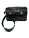 Celine Black Leather Gold hardware Zip Top Front Pockets shoulder strap Bag Black / S