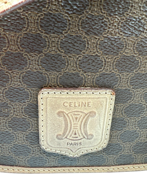 Celine Brown Coated Canvas Magnetic  Flap Triomphe Shoulder Strap Saddle Bag Brown / S
