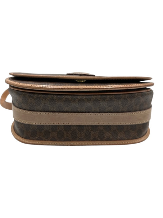 Celine Brown Coated Canvas Magnetic  Flap Triomphe Shoulder Strap Saddle Bag Brown / S