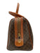 Celine Cognac & Brown Coated Canvas Top Handle Triomphe Brass Hardware Bag Cognac & Brown / S