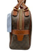 Celine Cognac & Brown Coated Canvas Top Handles Brass Hardware Zip Top Bag Cognac & Brown / S