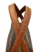 Celine Cognac & Brown Coated Canvas Top Handles Brass Hardware Zip Top Bag Cognac & Brown / S