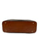 Celine Cognac & Brown Coated Canvas Top Handles Brass Hardware Zip Top Bag Cognac & Brown / S