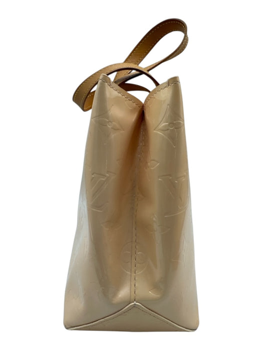 Louis Vuitton Cream & Brown Patent Leather Top Handles Open Top Monogram Bag Cream & Brown / XS
