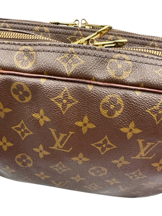 Louis Vuitton Brown Coated Canvas Adjustable Strap LV Monogram Gold Hardware Bag Brown / L