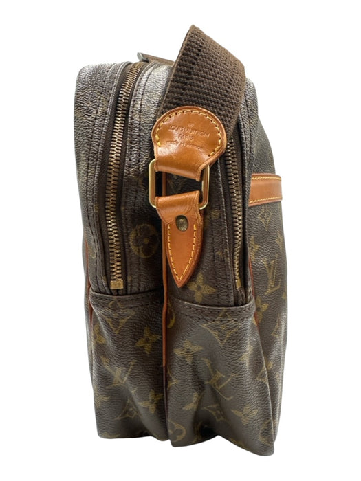 Louis Vuitton Brown Coated Canvas Adjustable Strap LV Monogram Gold Hardware Bag Brown / L