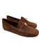 Versace Shoe Size 41 Brown Leather Upper Suede Logo Slip On Driving Loafers Brown / 41