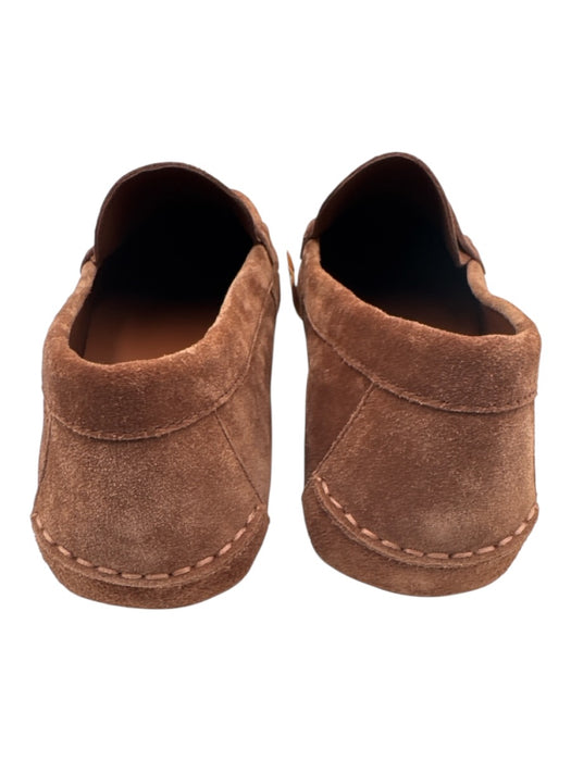 Versace Shoe Size 41 Brown Leather Upper Suede Logo Slip On Driving Loafers Brown / 41