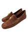 Versace Shoe Size 41 Brown Leather Upper Suede Logo Slip On Driving Loafers Brown / 41