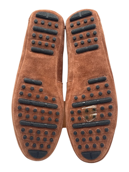 Versace Shoe Size 41 Brown Leather Upper Suede Logo Slip On Driving Loafers Brown / 41