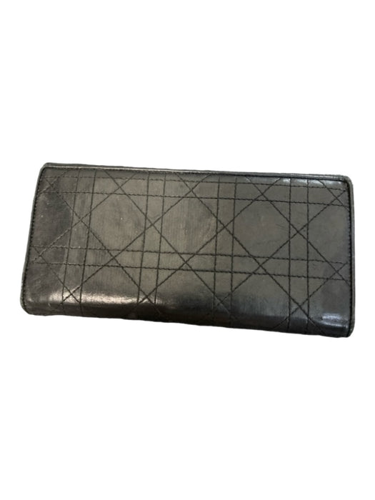 Christian Dior Black Leather Wallets Black