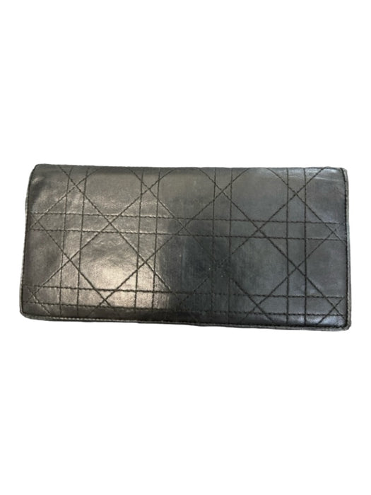 Christian Dior Black Leather Wallets Black