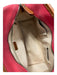 Burberry Red Canvas Plaid Detail Pockets Top Handle Bag Red / Large