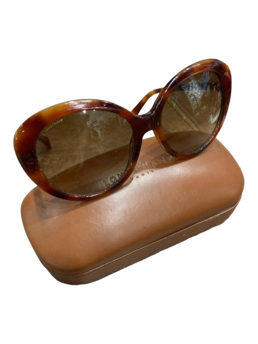Longchamp Brown Acetate round lens Tortoise case incl Sunglasses Brown
