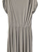 St John Size 8 Dove Gray Acetate Blend V Neck Drop Shoulder Epaulettes Dress Dove Gray / 8