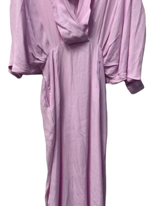SWF Size Medium Pink Rayon Deep V Neck Dolman Sleeve Side Zip Side pockets Dress Pink / Medium