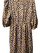 Rebecca Taylor Size 8 Light brown & blue Silk Blend V Neck Animal Print Dress Light brown & blue / 8