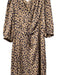 Rebecca Taylor Size 8 Light brown & blue Silk Blend V Neck Animal Print Dress Light brown & blue / 8