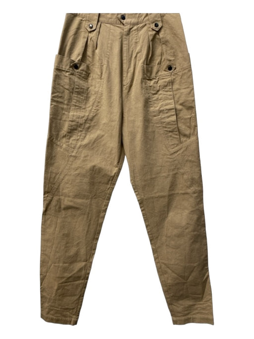 Isabel Marant Size 38 Khaki Cotton High Rise Belt Loops Cargo Pockets Pants Khaki / 38