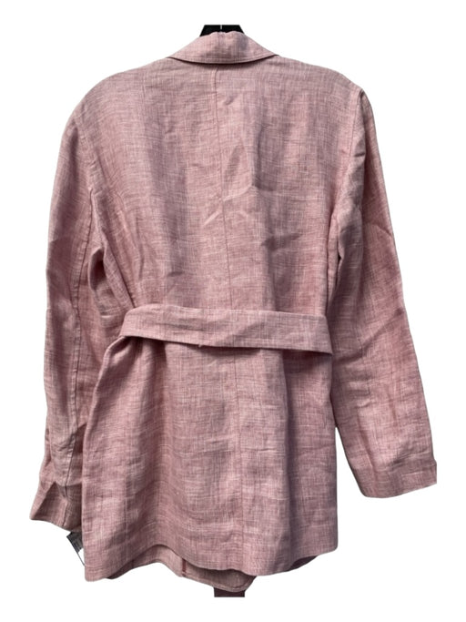 Lafayette 148 Size Medium Pink Linen Heathered 1 Button Belt Blazer Pink / Medium