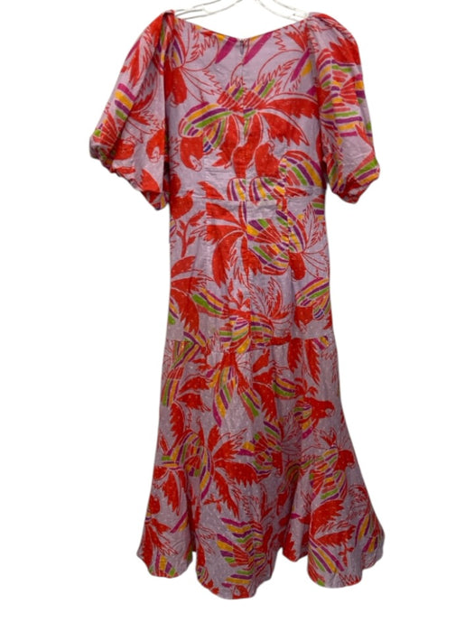 Farm Rio Size S Purple & Multi Cotton Abstract Flora & Fauna V Neck Dress Purple & Multi / S