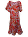 Farm Rio Size S Purple & Multi Cotton Abstract Flora & Fauna V Neck Dress Purple & Multi / S