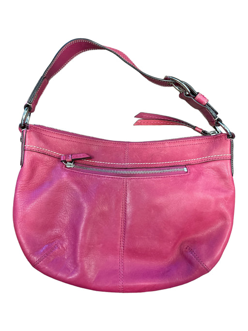 Coach Hot pink Leather Shoulder Bag Zip Close Pleated Purse Hot pink / Medium
