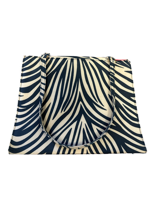 Kate Spade Black & Tan Nylon Shoulder Bag Zebra Fold Over Purse Black & Tan / Medium