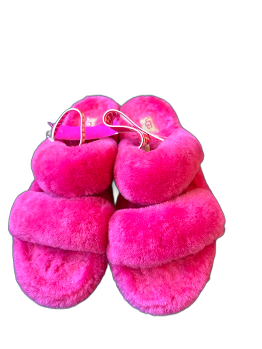 Ugg Shoe Size 9 Magenta shearling Platform Slipper Mules Magenta / 9