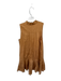 Alden Adair Size S Bronze Cotton Sleeveless Drop Waist Pleat Detail Dress Bronze / S