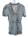 WeWoreWhat Size S Light Wash Cotton Short Sleeve Elastic Waist Denim Romper Light Wash / S