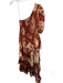 Alden Adair Size S Rust & Tan Polyester One Shoulder Tie Dye Smocked Maxi Dress Rust & Tan / S