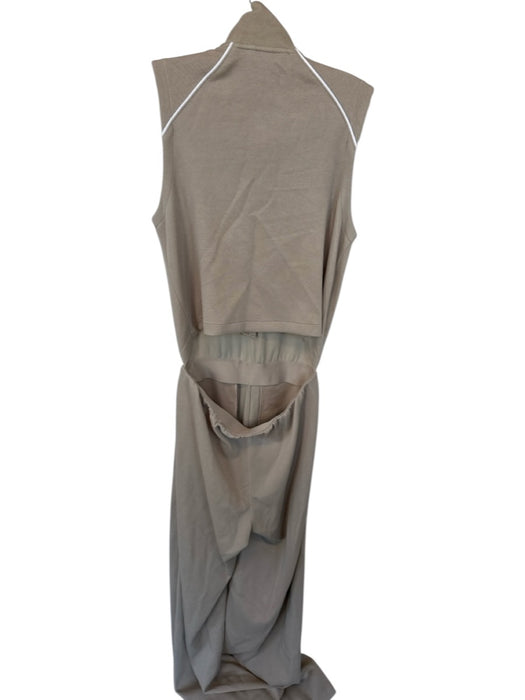 Spanx Size S Taupe & White Modal Sleeveless Front Zip Open Back Athletic Jumper Taupe & White / S