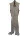 Spanx Size S Taupe & White Modal Sleeveless Front Zip Open Back Athletic Jumper Taupe & White / S