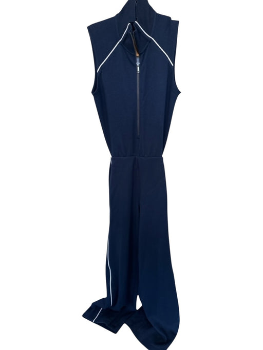 Spanx Size XS Navy & white Modal Sleeveless Front Zip Open Back Athletic Jumper Navy & white / XS