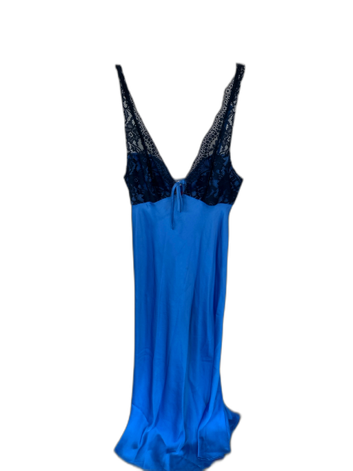 Intimately Size XS Blue & Black Polyester Spaghetti Strap Lace Trim Maxi Dress Blue & Black / XS