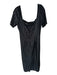 House of Harlow Size L Black Polyester Stripes Sheer Sleeve Maxi Back Zip Dress Black / L