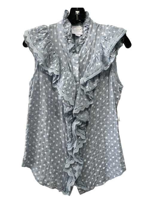 The Shirt Rochelle Behrens Size L Light blue & white Polyester Polka Dots Top Light blue & white / L