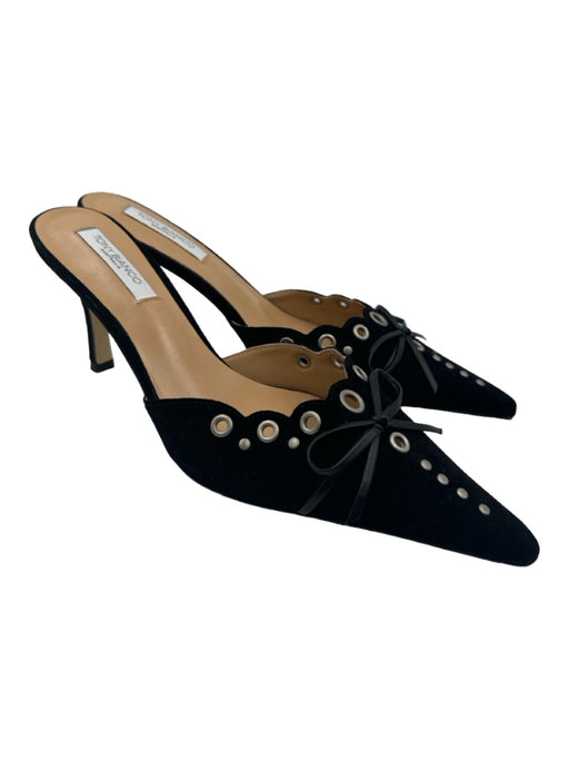 Tony Bianco Shoe Size 9 Black Suede Grommet Detail Bow Pointed Toe Pumps Black / 9
