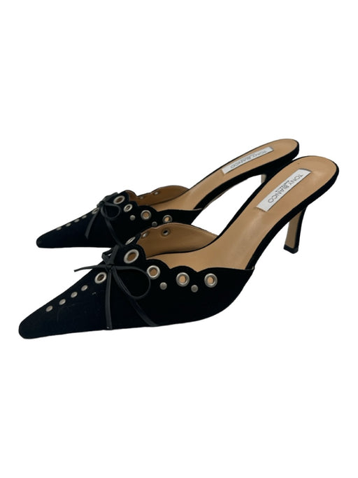 Tony Bianco Shoe Size 9 Black Suede Grommet Detail Bow Pointed Toe Pumps Black / 9