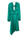 Acler Size 4 Light Green Polyester Long Balloon Sleeve Pleated Midi Twist Dress Light Green / 4