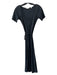 Vince Size XS Dark Gray Cotton Scoop Neck Short Sleeve Sash Midi Dress Dark Gray / XS