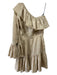 Iorane Size 36/XS Gold Polyester One Sleeve Ruffle Popover Elastic Waist Dress Gold / 36/XS