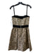 Dolce & Gabbana Size 42/S Gold & Black Cotton Blend Jacquard Pockets Dress Gold & Black / 42/S
