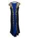 Tadashi Shoji Size 4 Black, Blue, Gold Polyester Sequin Design color block Gown Black, Blue, Gold / 4