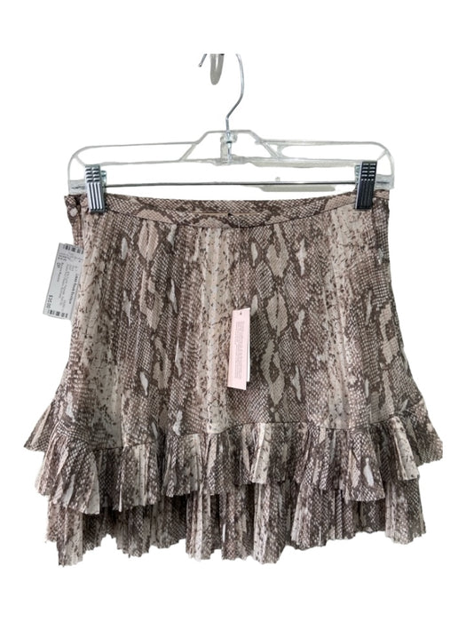 Banana Republic Size 0P gray & pink Polyester Side Zip Snake Print Pleated Skirt gray & pink / 0P