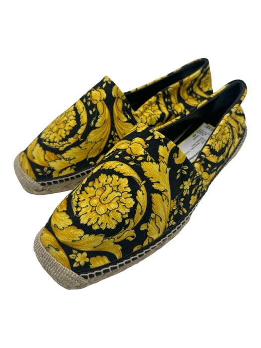 Versace Shoe Size 44 AS IS Yellow & Navy Canvas Espadrille Men's Shoes 44