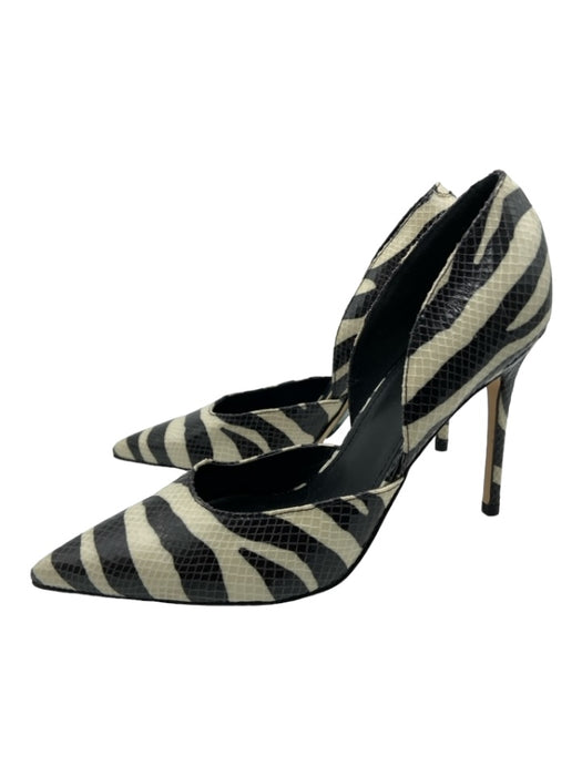 Marc Fisher Shoe Size 8.5 Black & White Snake Embossed Pointed Toe D'Orsay Pumps Black & White / 8.5