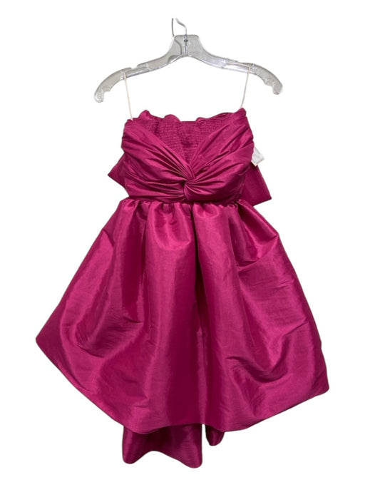 By Efrain Mogollon Size 4 Pink Smocked Back Open Back Bow Back Strapless Dress Pink / 4