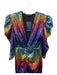 Leblon Size Est S/M Rainbow Fully Sequined Ruched Front Slit Dress Rainbow / Est S/M